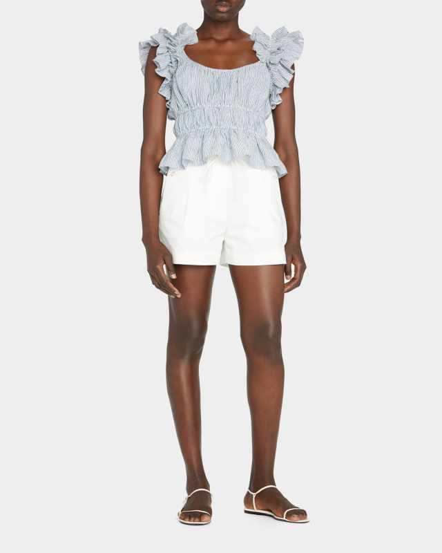 Paloma Ruffle-Strap Peplum Top